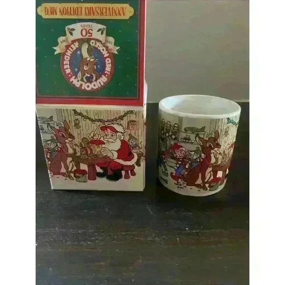 Vintage Applause Rudolph Red Nosed Reindeer 50th Anniversary Edition Mug New Box - Picture 1 of 7
